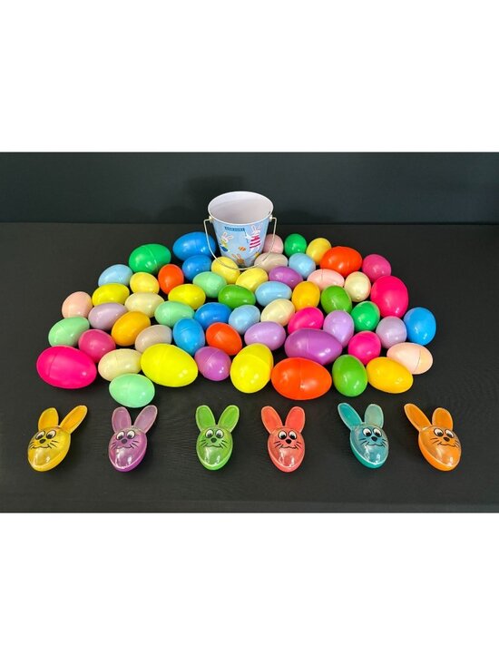 Other - Fiesta Easter Eggs Egg Hunt Vintage Plastic Bunny Rabbit Bucket Fiesta Bunnies